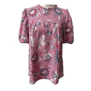 New Loft Pink Floral Spring Top Large